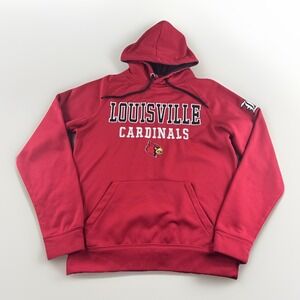 Louisville Cardinals Stadium Hoodie Mens S Red Embroidered Pullover Sweatshirt